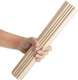 BELLE VOUS 100 Pack Birch Wood Round Dowel Rods 30cm 12in 7mm Kraft view 3