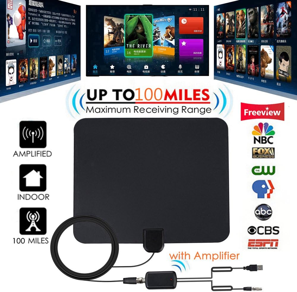 [NEWEST 2018] Indoor Digital TV Antenna with Signal Amplifier Booster TV Radius Antena TV Surf Antennas HDTV Freeview TDT Cable TV Fox Antenna