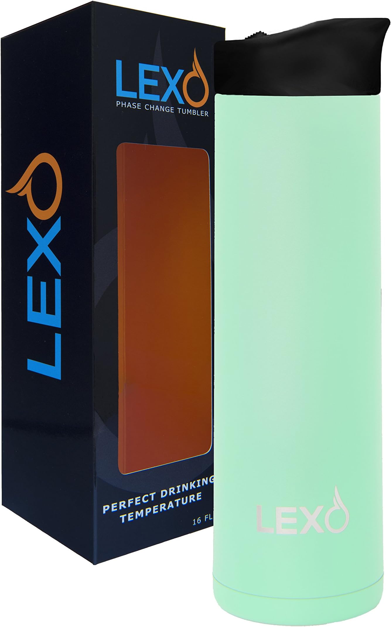 LEXO Temperature Regulating Smart Travel Mug 16 oz. - Powder Mint - Slide Seal Lid
