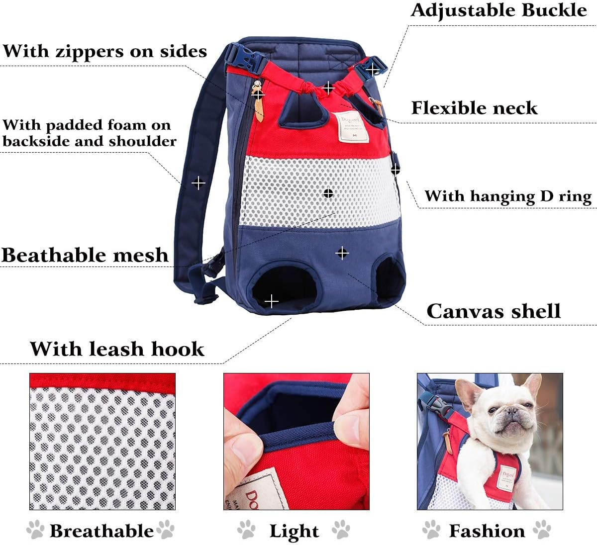 ETOPARS Dog Carrier Backpacks for Medium Dog, Legs Out Frontfacing