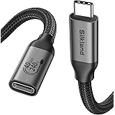 Silkland USB C Extension Cable 40Gbps, [240W Charging/8K/4K@240Hz] USB C Extender 1.6ft, Braided USB4 Extension Male to Female for Thunderbolt 4/USBC Hub/iPhone16/MacBook/iPad/Pixel/Dell XPS