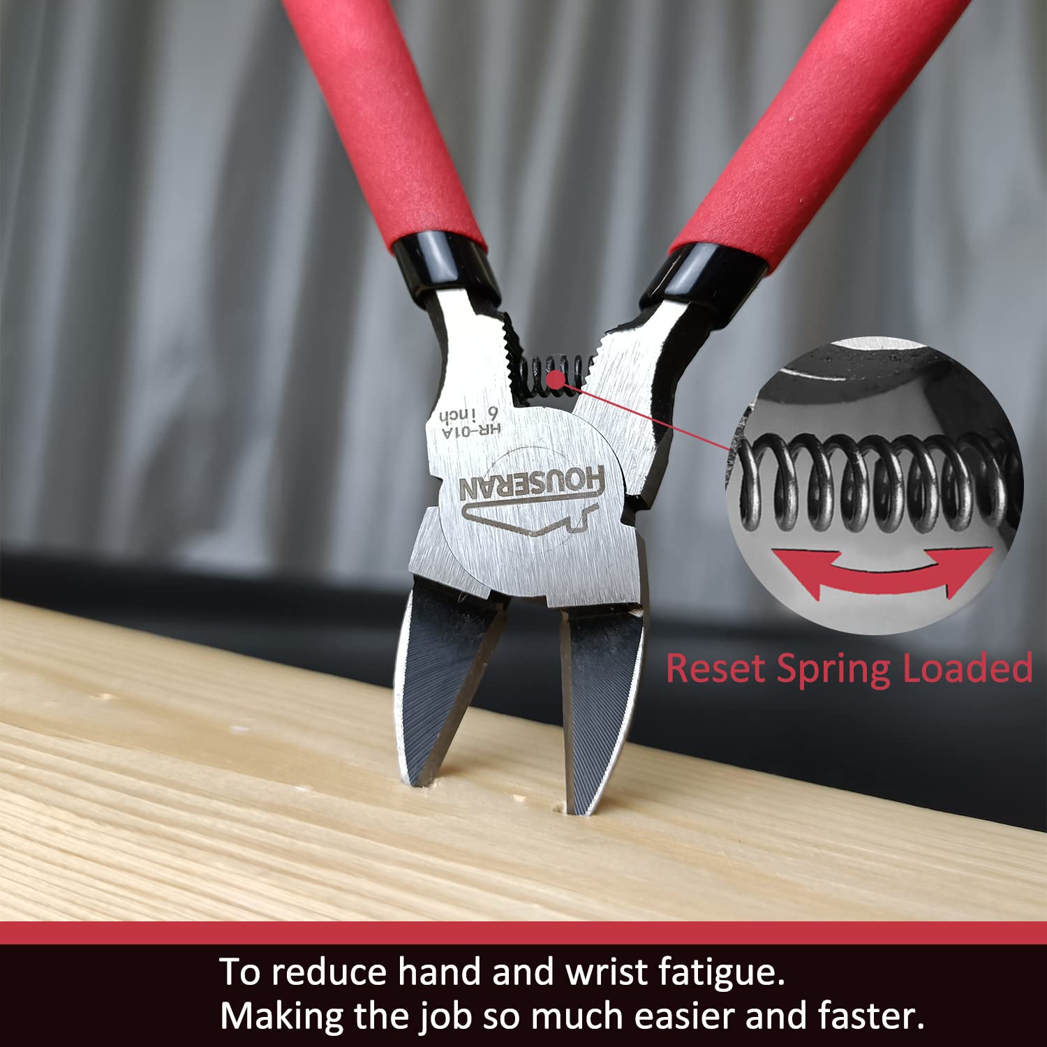 HOUSERAN Seitenschneider, 152mm, Bündigschneider, Drahtschneider, Seitenschneider Zange, Elektronik Zange für Schmuck, Basteln, Kabelbinder, 1 Pack 3