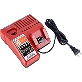 Replacement Rapid Charger for Milwaukee 12V & 18V Batteries, 12V/18V Lithium-Ion - Compatible with 48-59-1812