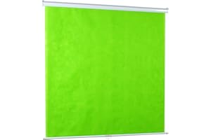 VIVO Pull Down 254cm Diagonal Green Screen, Mountable Chroma Key Panel Backdrop for Background Removal, Wrinkle-Resistant Fab