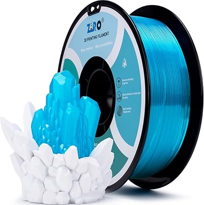 ZIRO Translucent Light Blue PLA Filament 1.75mm 1kg for FDM Printers