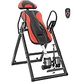 YOLEO Inversion Table Massage &amp; Heat Inversion Table 2025 New Inversion Table for Back Pain Relief Equipment w/Remote Control, Reversible Ankle Holders, Heavy Duty up to 320lbs