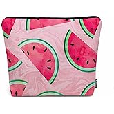 Kalygon Watermelon Makeup Organizer Bag Cosmetic Bag For Men Women, Summer Watermelon Pink Travel Toiletry Bag Flax Makeup Bags Purse Business Makeup Pouch For Toiletries Cosmetics