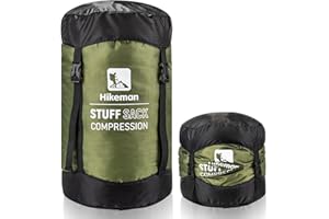 HIKEMAN Compression Sack, 50% More Storage! 12L/19L/32L/46L/53L Compression Stuff Sack, Water-Resistant & Ultralight Sleeping Bag Stuff Sack - Space Saving Gear for Camping, Hiking