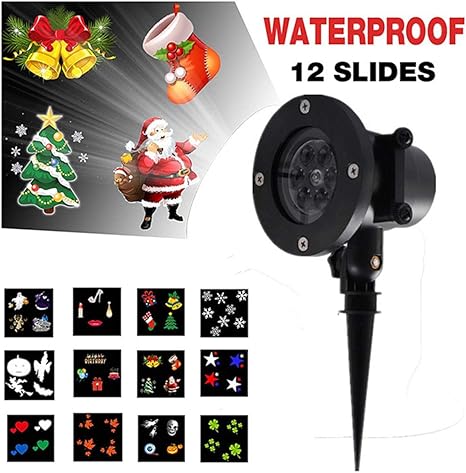 Amazon Com Christmas Laser Light With 12pcs Slides Snowflake