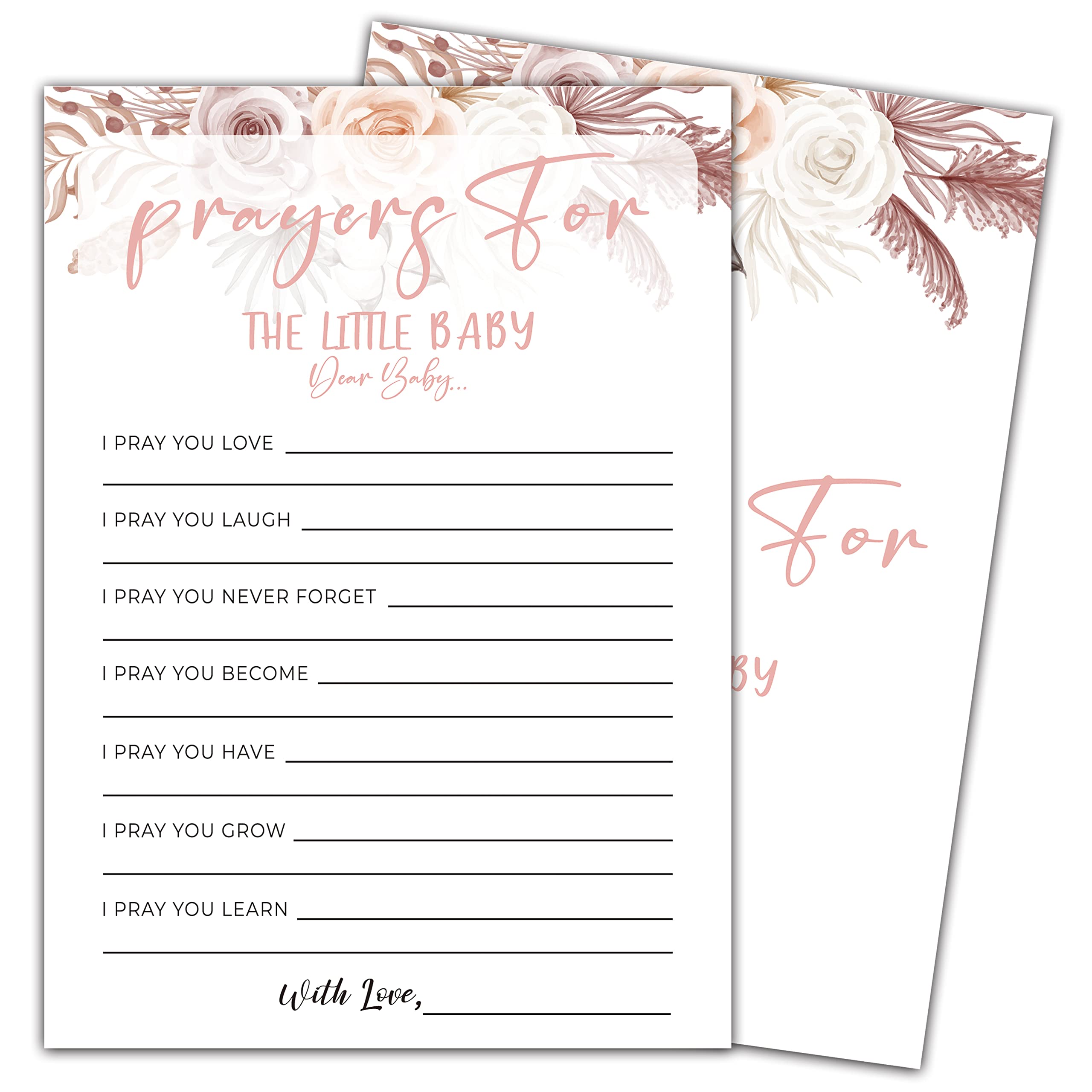 5x7 Baby Shower Gender Reveal Game Cards - Set Of 30 Minimalist Black & White Cards For Guests - View #13