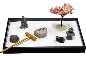 Nature's Mark, Mini Meditation Zen Garden Table Décor Kit with Accessories (8Lx5W Rectangle C)