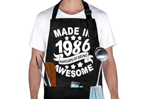 Birthday Gifts For Men Women, Adjustable Black Apron With 3 Pockets, Happy Birthday Gift Ideas, Waterproof Funny Apron