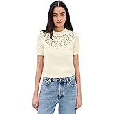 FRAME Women's The Lace Gathered Cashmere Sweater