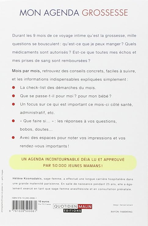 Amazon Com Mon Agenda Grossesse Parenting Poche Kosmadakis Helene Office Products