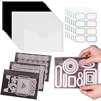 20 Pcs/Set 7x9.4inch Stamp and Die Storage Bag and 9.3x6.8inch Rubber Magnetic Sheets,Die Storage Set for Storage Die Cutting
