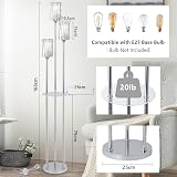 Rayofly 3-Light Crystal Floor Lamp with Shelves Chrome Standing Lamp view 6