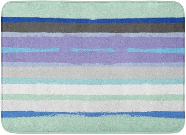 Liminiaos Doormats Bath Rugs Outdoor Indoor Door Mat Watercolor Sailor Stripes Summer N Blue Grey Turquoise Purple Hand Autumn Yellow Vintage Bathroom Decor Rug Bath Mat Amazon Co Uk Kitchen Home