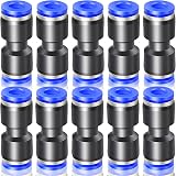 ERGAOBOY 10 Pcs 8mm Push to Connect Fittings Blue PU8 Pneumatic
