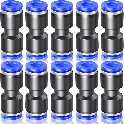 ERGAOBOY 10 Pcs 8mm Push to Connect Fittings Blue PU8 Pneumatic