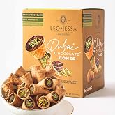Leonessa Dubai Chocolate Cones with Pistachio Kunafa | Made with Premium Belgian Chocolates | Kunafa Chocolate | Chocolates de Dubai - 4.7 oz
