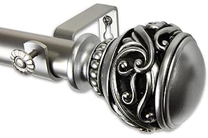 Rod Desyne - 100-26-995 1" Isabella Curtain Rod, 120-170 inch, Satin Nickel