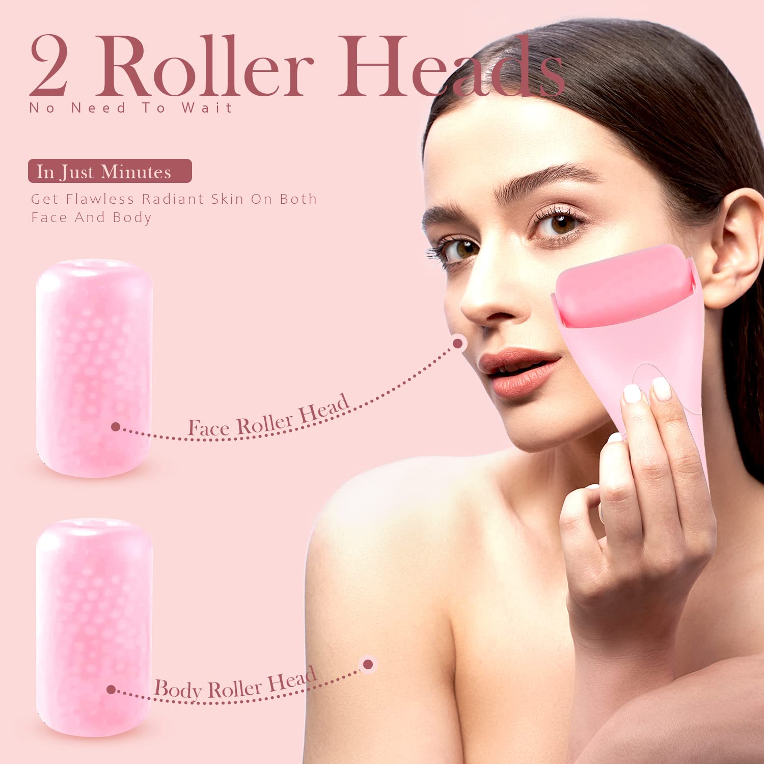 Ice Roller for Face, Face All Skin Types, Facial Care Tool to Relief Eye Puffiness, Migraine Pain, Minor Injury, Wrinkle, Women