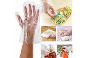 500 PCS Disposable Food Prep Gloves - Plastic Food Safe Disposable Gloves Transparent for Food Handling, Kitchen Cooking Clea