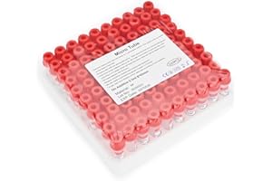 Meterbox Micro Blood Collection Tubes 0.5ml Plain Lab Collecting Tube for Lab Test Tubes Pet Animals Veterinary 100 Pcs Wrap Packaging
