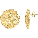 10kt Yellow Gold Mens Nugget Stud Earrings