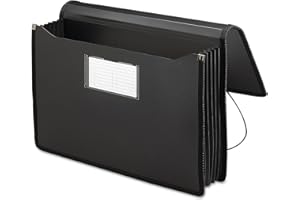 Smead Poly Wallet, Accordion File Organizer for File Folders, Legal Size, Black, 5-1/4 inch Expansion, Office Supplies, Document Organizer (71510)