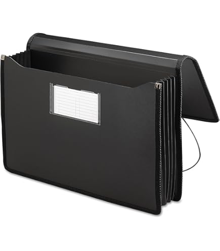 1InTheOffice Plastic Expanding File Wallet – Legal Size, 3.5-Inch Expansion, Elastic Closure (Black, 1 Pack)