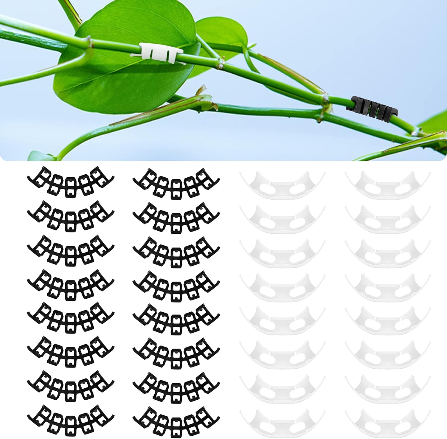 YouPro 100 Pieces 90 Degree Plant Bender Clips, PVC Plastic Plant Trainers Bending Clips Twig Clamps Plant Branches Bender for Garden Plant Supporting Low Stress