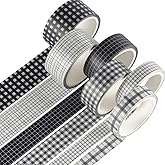 YUBBAEX 6 Rolls Plaid Washi Tape Set Basic Grid Masking Decorative Tapes for Arts, DIY Crafts, Journals, Planners, Scrapbooki