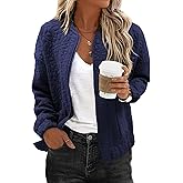 EVALESS Bomber Jackets for Women Spring Fashion 2026 Cute Jacquard Coats Lightweight Zip Up Jackets Dressy Casual