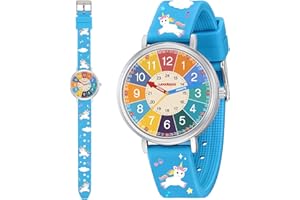 BOMIEUX Time Teacher Kids Watch for Children Girls Boys,3D Cartoon Waterproof Analog Watches for Girls Ages 3-12,Toddler First Watch,Educational Teaching Kids Watch Gifts with Easy to Read Dial