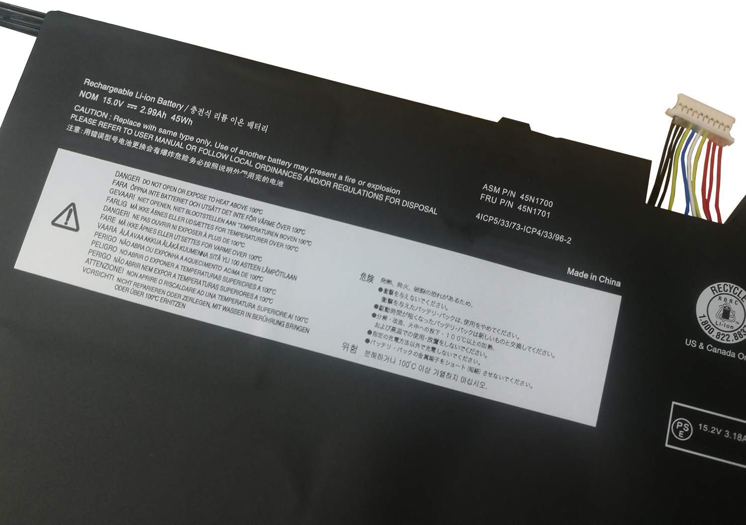 45N1700 45N1701 45N1702 45N1703 Laptop Battery Replacement for Lenovo ThinkPad X1 Carbon 2nd Gen 2014 Series (15V 45Wh 2990mAh) - Image 3