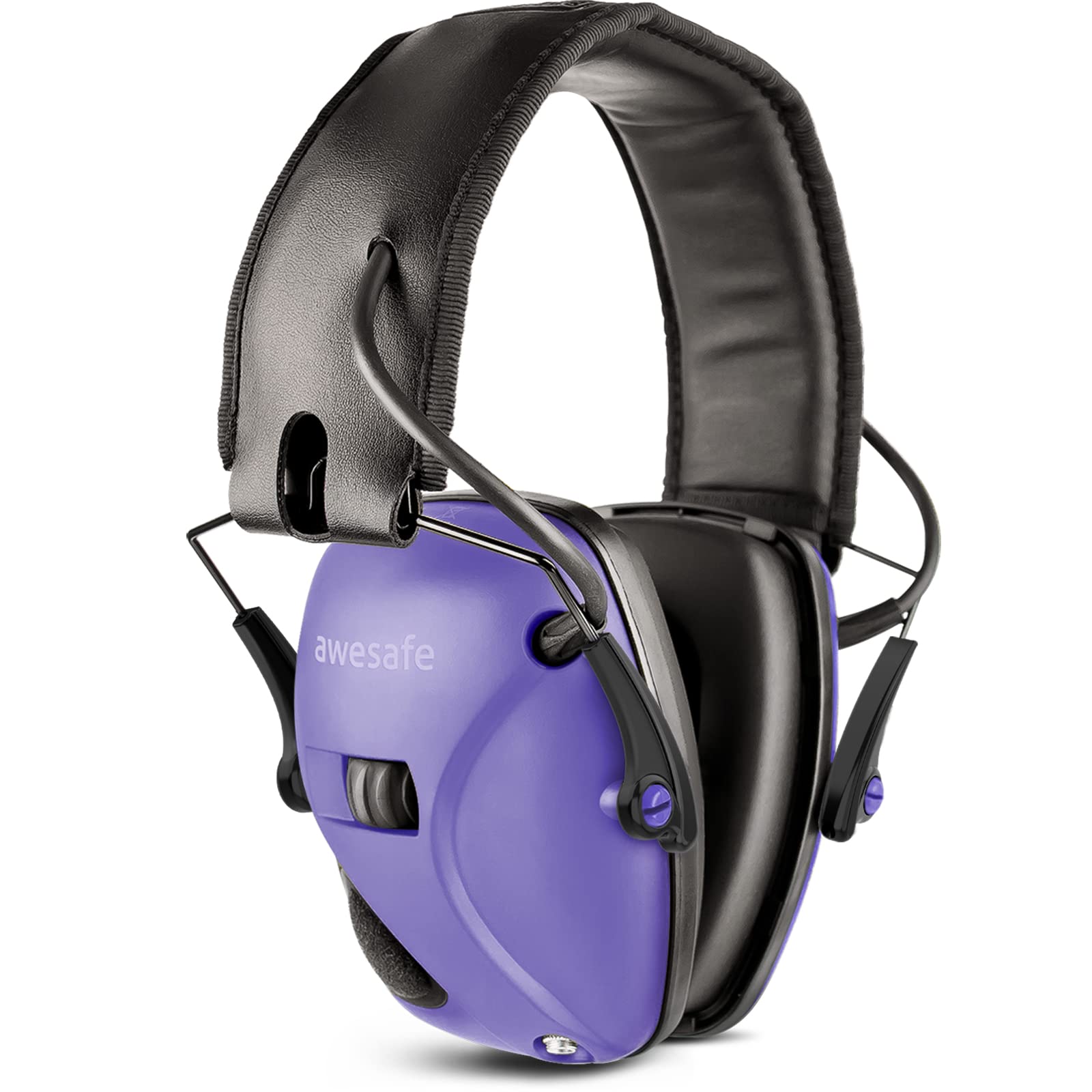 awesafe Electronic Shooting Earmuff, GF01 Noise Reduction Sound Amplification Electronic Safety Ear Muffs, Ear Protection, NRR 22 dB, Ideal for Shooting and Hunting (purple)