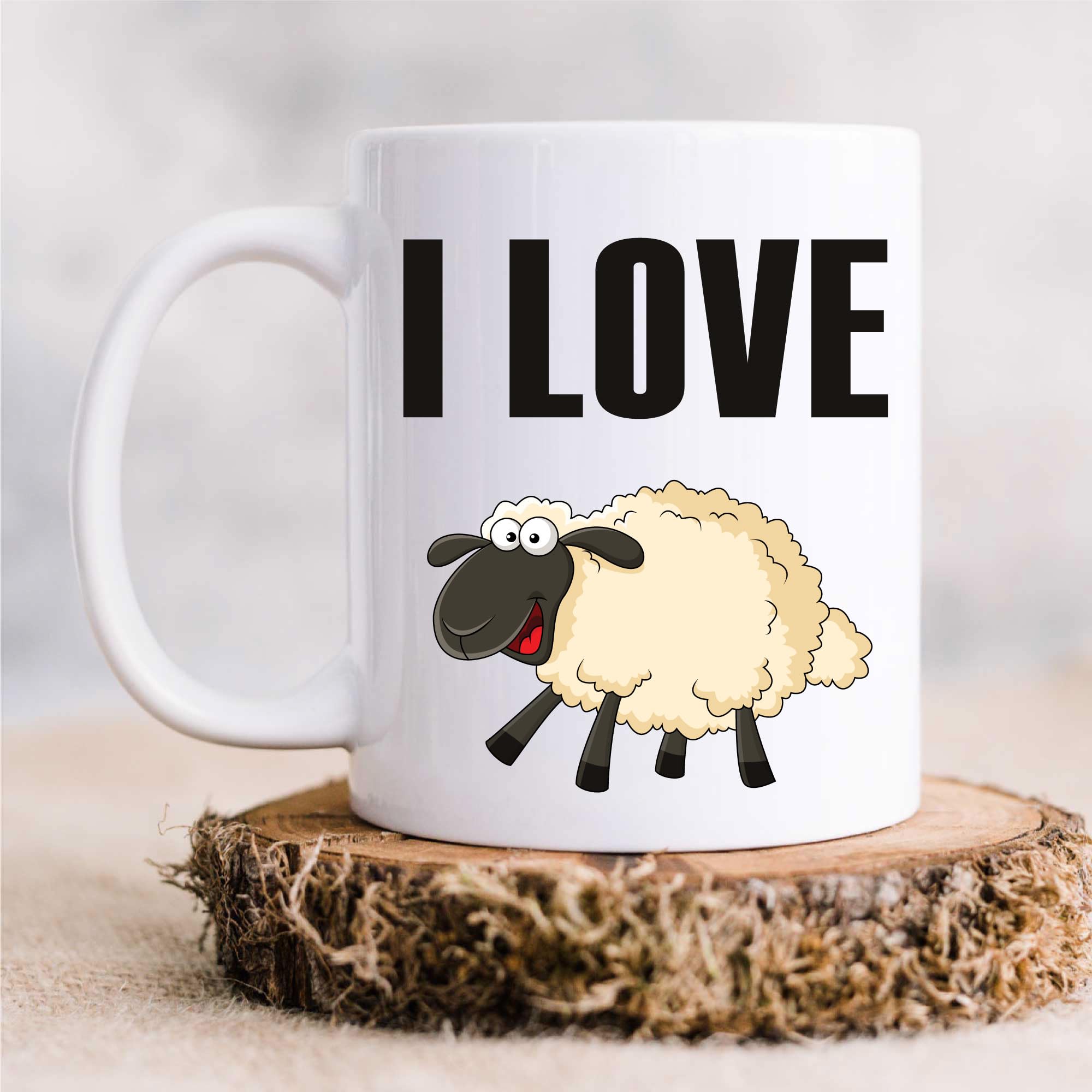 60 Second Makeover Limited I Love Sheep Mug Funny Novelty Cup Gift Ceramic