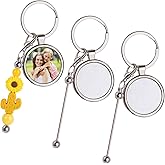 Framendino, 3 Pack Metal Sublimation Beadable Keychain Blanks Heat Transfer Key Ring for DIY Crafting