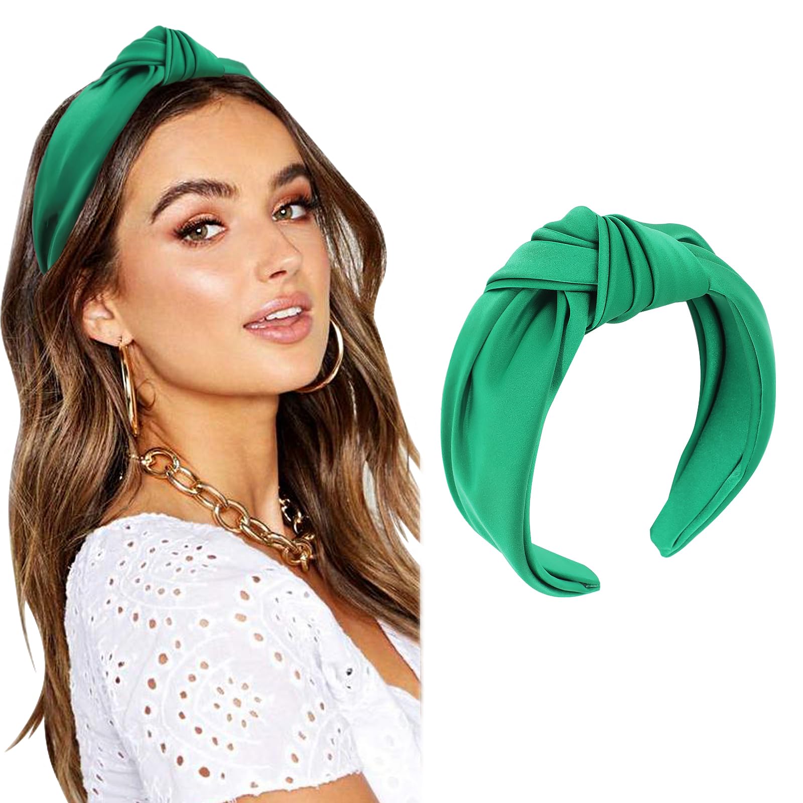 DRESHOW Headbands for Women Girls Knotted Elastic Hair Band Fashion Fabric Hairbands Cute Top Knot Head Band