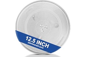 YKONECHA 12.5"/31.5cm Thickened Microwave Glass Plate for Samsung LG GE Kenmore Frigidaire Hamilton Beach 12 1/2 inch Replacement Microwave Glass Plate Replaces WB39X10002 DE74-20015 Microwave Glass Plate