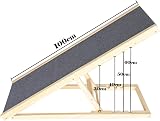 QiMu Solid Wooden Pet Ramp 4-Height Adjustable Navy Blue 100x40x30/40/50/60cm view 2