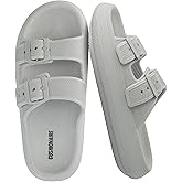 CUSHIONAIRE Women's Fame recovery cloud slide with +Comfort