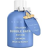 Collagen Luxury Bubble Bath Long Lasting Foam with Oatmeal Milk Honey Moisturizing Relaxing Stress Relief Calming Self Care Spa Gift for Women and Men