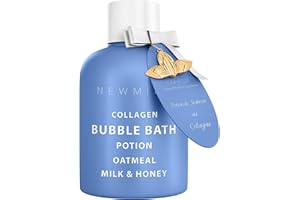 NEW MIUZ Collagen Luxury Bubble Bath Long Lasting Foam with Oatmeal Milk Honey Moisturizing Relaxing Stress Relief Calming Self Care Spa Gift for Women and Men