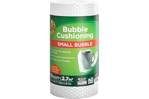 Duck Brand Bubble Wrap Original Protective Packaging, 12 Inches Wide x 30-Feet Long, Single Roll (393251), Clear