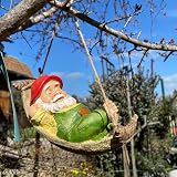 TERESA'S COLLECTIONS Garden Ornaments Outdoor Gnome Hanging 18.3cm Green view 2