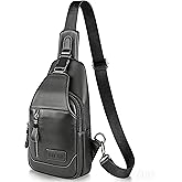 YUAN FAN Leather Sling Bag Purse Chest Shoulder Backpack,Concealed Carry Crossbody Bags for Men Anti Theft Bag