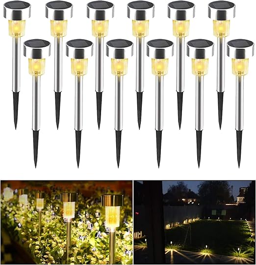 Solar Garden Lights Outdoor, Xndryan 12 Pack Garden Lights Solar