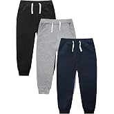 JOKHOO 3 Pack Sweatpants Boys,Cotton Toddler Jogger Pants with Drawstring for Kids Toddler Boys